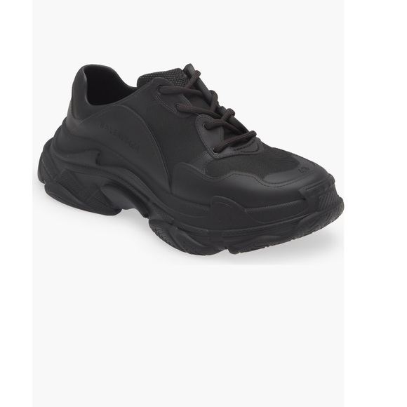 $975 Balenciaga Molded Synthetic Triple S Sneakers Black EU 46 US 13. Eu 42 US 9 - Picture 1 of 17